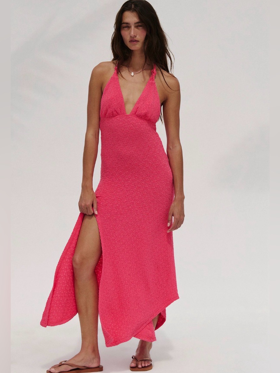 Free People Free Est Amelie Midi Dress Nwt $78 Beet Root